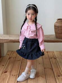DAZY Korean Style Girls' Summer New Denim Skirt, Popular Baby Girl Skirt - Blue - View 1