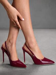 CUCCOO SZL Women's Pointed Toe High Heel Party Shoes, Elegant & Fashionable For Christmas Spring Shoes - Redwood - View 8