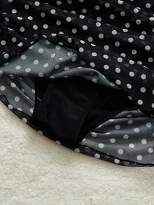 Glamine Women's Elegant Party Evening Mesh Polka Dot Print Top And Bottom Vest Camisole Bikini Set Set, Suitable For Summer Beach - Black and White - View 6