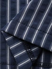 DAZY Young Boy Casual Striped Wide Leg Pants - Navy Blue - View 7