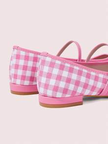 CUCCOO DOLLMOD 女士浅紫色格子玛丽珍鞋，平底方头，校园风日系可爱低跟鞋，春季鞋款，适合春假、复活节和圣诞节穿着。 - 淡紫色A - 查看 9