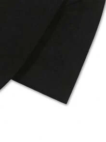 Manfinity Hypemode 男士圆领字母印花休闲百搭日常短袖T恤 - 黑色 - 查看 7