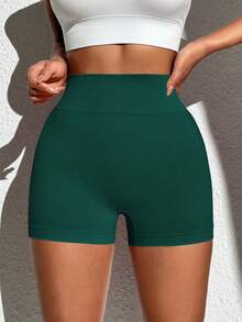 Velisys Velisys 2 Stück Damen Sport Shorts, Schwarz & Olivgrün, hoher Bund, nahtlos, bequem für Yoga, Fitness, Laufen, Radfahren, Lässig, beliebter Stil hoher Bund Yoga Shorts Spandex Damen Sport Shorts Damen hoher Bund Sport Shorts - Verschiedenfarbig - Übersicht 5