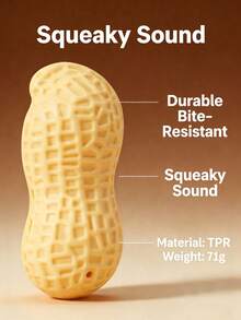 PETSIN 1PC Simulated Peanut-Shaped Toy That Is Durable And Can Be Chewed By Dogs To Relieve Boredom And Make Sounds. Dog Toy. - Multicolor - View 4