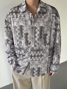 DAZY Men's Long Sleeve Floral Print Shirt, Spring/Summer - Multicolor - View 1