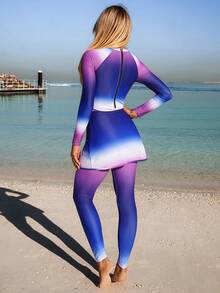 Swim Mulvari 26SS 紫色渐变闪电三件套泳衣，成熟海滩度假风 - 彩色 - 查看 2