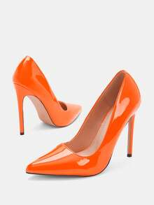 Glitzique Fall/Winter 2025 Point Toe Stiletto Heeled Court Pumps,Sexy,Party Outfits,Pointed Heels - Orange - View 12