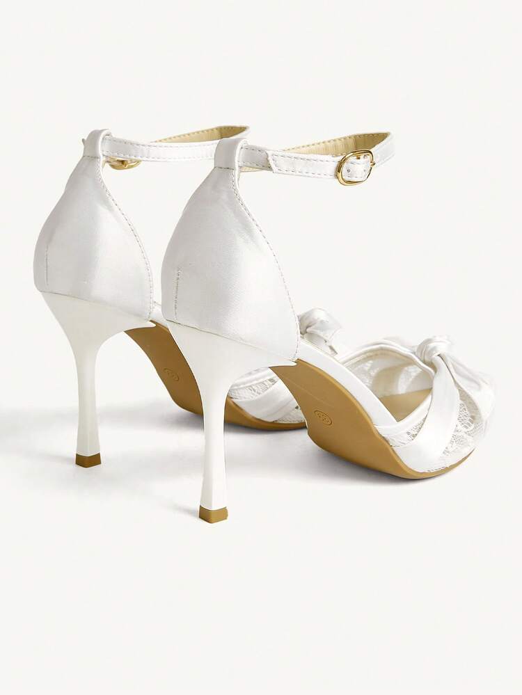 CUCCOO CHICEST Women's Fashion Pointed Classic Satin Mesh With Sexy Evening Wear Party Style Simple Back Space Stiletto High Heel Shoes