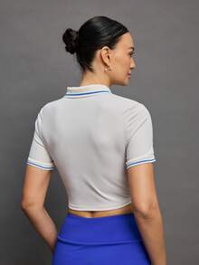 Activina 女士高尔夫和网球运动Polo衫 - 奶油色 - 查看 2