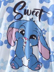 THE HAPPY LOOK Áo khoác không tay có mũ in hình động vật hoạt hình dành cho bé gái - Màu xanh lam - Xem 3