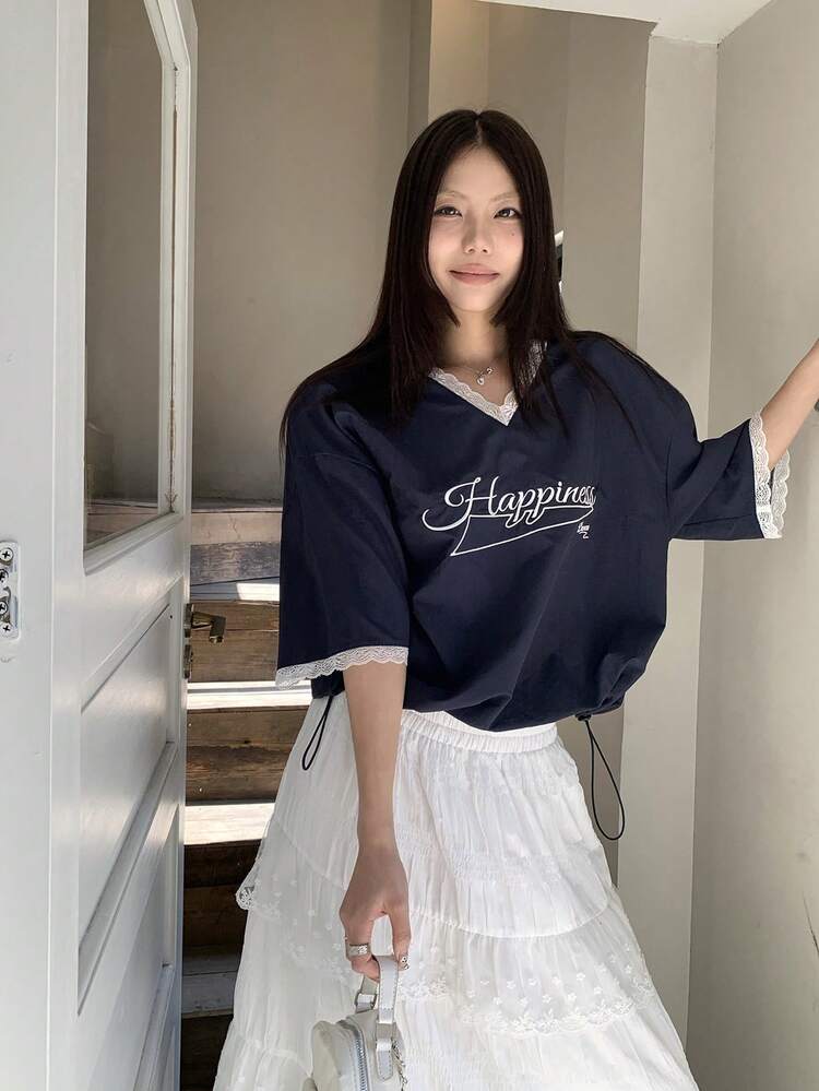 Women's Korean Street Style Casual Short Sleeve Shirt