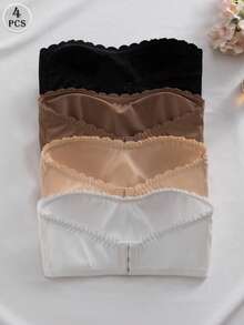 NudeFit 4件装女士文胸，无背可转换式文胸，带可拆卸胸垫 - 彩色 - 查看 4