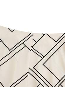 GlowEve Women's High Waist Geometric Pattern Wide Leg Loose Elegant Pants - Multicolor - View 5