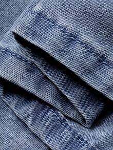 DAZY Women's Casual Washed Denim Jumpsuit With Wide Leg, Summer - Medium Wash - View 9