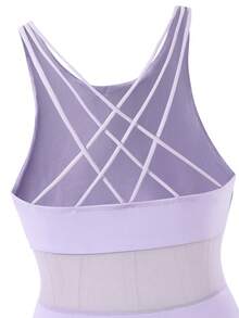 SHEIN 少女无袖黑色体操服，适合学校、芭蕾舞、比赛、儿童舞蹈连体衣、体操运动服 - 紫色 - 查看 8