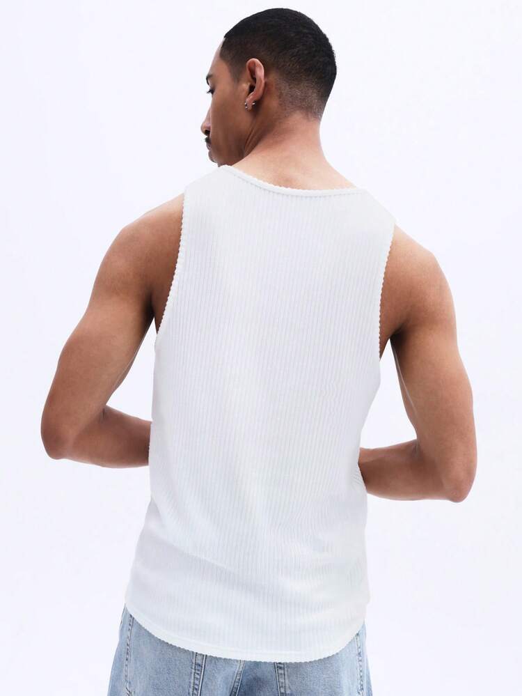 SUMWON Men's Ribbed Tank Top Sleeveless Crew Neck Summer Casual Undershirt Basic White Tank Top Tee, Mens Vest Tops, Men Singlet Top, Cotton Tank Top Men, White Singlet Men Tanktops For Men, Men S Vest Tops