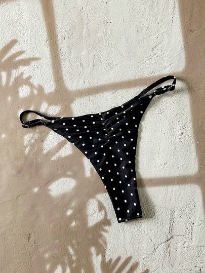 Swim Vcay Women's Solid Color Casual Vacation Bikini Bottom