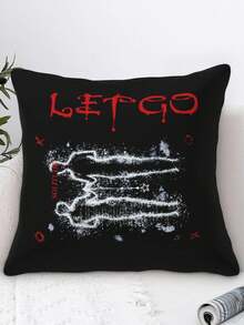 ROMWE Goth 1PC Dark - Style Pillow Cover Can Be Used For Car And Home Decoration To Create A Home Style,Home Decor - Black - View 1
