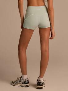 Fluxe Women's Casual Sports Twist Waist Fitted Shorts,Summer Green Sportswear For Spring Break,Beach,Party,Graduation,,Joggers&Sports Shorts - Green - View 3