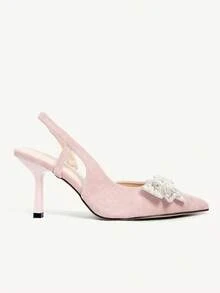 CUCCOO CHICEST Giày nữ mùa xuân hè mới, thiết kế nơ lớn dễ thương ba chiều, mũi nhọn, gót ly rượu vang, gót trung bình, lãng mạn, thanh lịch, đơn giản, màu đen satin, gót cao, quai hậu, thích hợp cho hẹn hò, tiệc trà chiều, ngày Valentine, trang phục sang trọng, tiệc tùng, dạ hội, váy cưới ngọt ngào và gợi cảm, dép lê, màu trắng, be, xanh dương, xanh hoàng gia, hồng, nâu, xanh lá cây, đỏ tía, xám, đỏ hồng, tím, vàng, cam, mơ, vàng kim, bạc, đính đá, hoa đính đá cỡ lớn, ren, giày thanh lịch, giày cưới. - Hầu như không có màu hồng - Xem 8