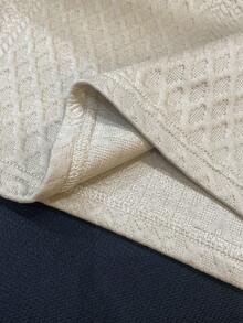 Manfinity Joysei Men's Knitted Jacquard Textured Solid Color Ribbed Tank Top Set - Khaki - View 7