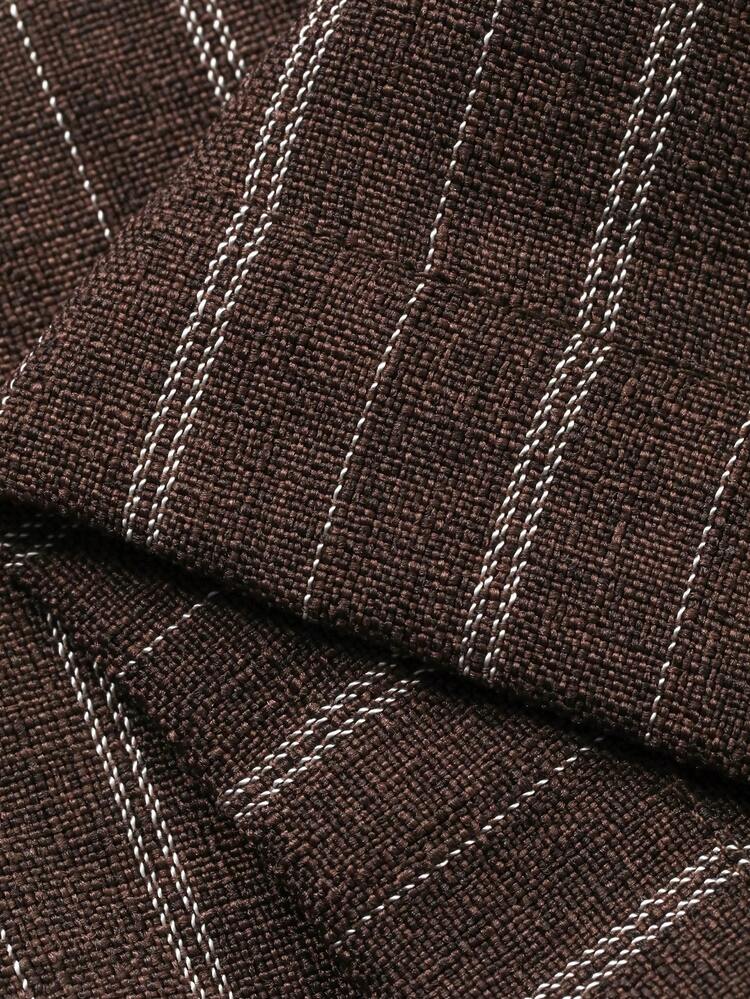 Women's Round Neck Sleeveless Striped Shirt With Belt Waist And Loose Wide-Leg Pants 2 Pieces Casual Set Summer