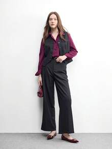 CUCCOO BIZCHIC Women Shoes Women's Pointed Metal Buckle Design Daily Versatile Flat Shoes - Burgundy - View 5