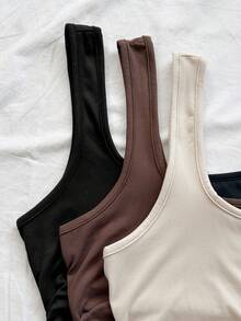 Soleia 春夏新款休闲度假西部海滩婚礼宾客着装毕业早午餐圣帕特里克节春假复活节音乐节优雅波西米亚热带风情女式方领褶皱针织背心约会情人节 - 彩色 - 查看 6