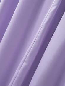 GlowEve CURVE Plus Size Women's Summer New Lavender Elegant Dress,Round Neck Ruffle Sleeve Waist Belt Metal Buckle Tea Party Brunch Banquet Date Night Woven Gown - Mauve Purple - View 7