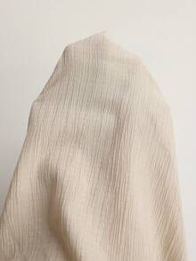 EMERY ROSE Plus Size Women's Summer Casual Vacation Country Solid Color Apricot Lace Patchwork Asymmetrical Shoulder Button Decor Loose Fit Basic Short Sleeve Blouse,Summer Holiday,Spring Break,Vacation,Holiday,Going Out,2026 New,Simple And Fashionable For Everyday Wear,Casual Vacation Boho Tops,Suitable For Summer, Vacation, Commute, Daily Wear - Apricot - View 7