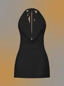 Bonvoyette 时尚性感纯色防晒披肩，夏季 - 黑色 - 查看 4