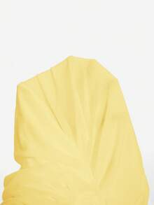 Loomaby Elegant Party Solid Color Off-Shoulder Ruched Fitted Maternity Dress - Yellow - View 8
