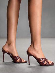 CUCCOO SZL 女士高跟凉鞋 - 酒紅色 - 查看 8