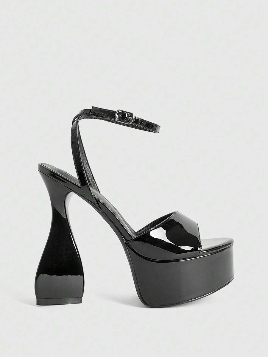 CUCCOO LuxiPop Women's Fashion Party Waterproof Platform High Heel Sandals - Black - View 1