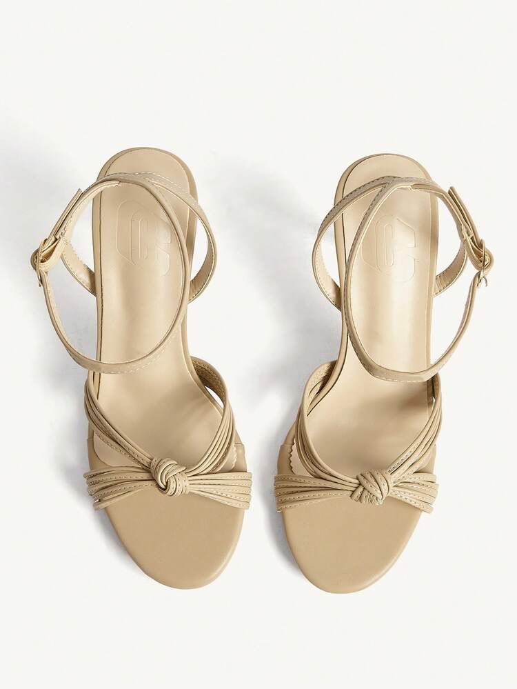 CUCCOO SZL Women's Fashion Round Toe Thin Strap Knotted Head Sexy Elegant Evening Party Party Style Thin Heel High Heel Sandals