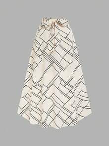 GlowEve Women's Geometric Print A-Line Skirt, Suitable For Commuting In Summer - Multicolor - View 3