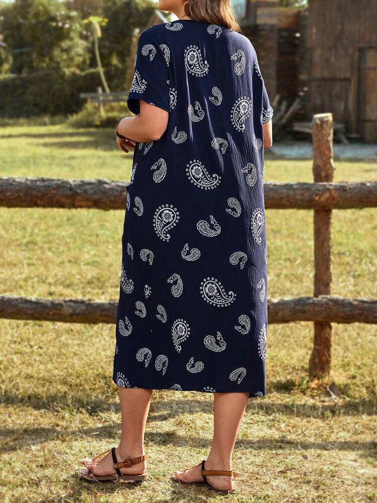 Plus Size Casual Vacation Cashew Flower Embroidered Dress Women's Summer Dresses Plus Size Summer Dresses With Pockets Bubu Dresses For Women Summer Dress Summer Outfits For Women Spring Clothing Spring Outfit Beach Outfits For Women Vacation Outfits Women Summer Holiday Outfits Country Style For Women Summer Dresses For Women Spring Dress Women Beach Dress Holiday Dresses Country Dress Floral Dress