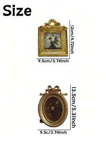 Cirelle 1 件复洛克风格金色相框装饰品，采用精美雕刻设计，不易褪色。这些相框既可放置于桌面，也可悬挂于墙面，适用于家居、办公室、派对和旅行等场合。它们是送给成人、收藏家和装饰爱好者的完美生日、节日、情人节和派对礼物。春夏皆宜。 - 簡約相框 - 查看 4