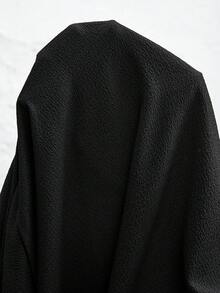 SHEIN CURVE+ Curve 尺码 US22 音乐节、海滨度假、波西米亚风女士纯色长款双口袋休闲沙滩裙 - 黑色 - 查看 11