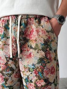 HUEFORM 男士提花直筒裤，宽松舒适版型，时尚百搭之选 - 白色 - 查看 3