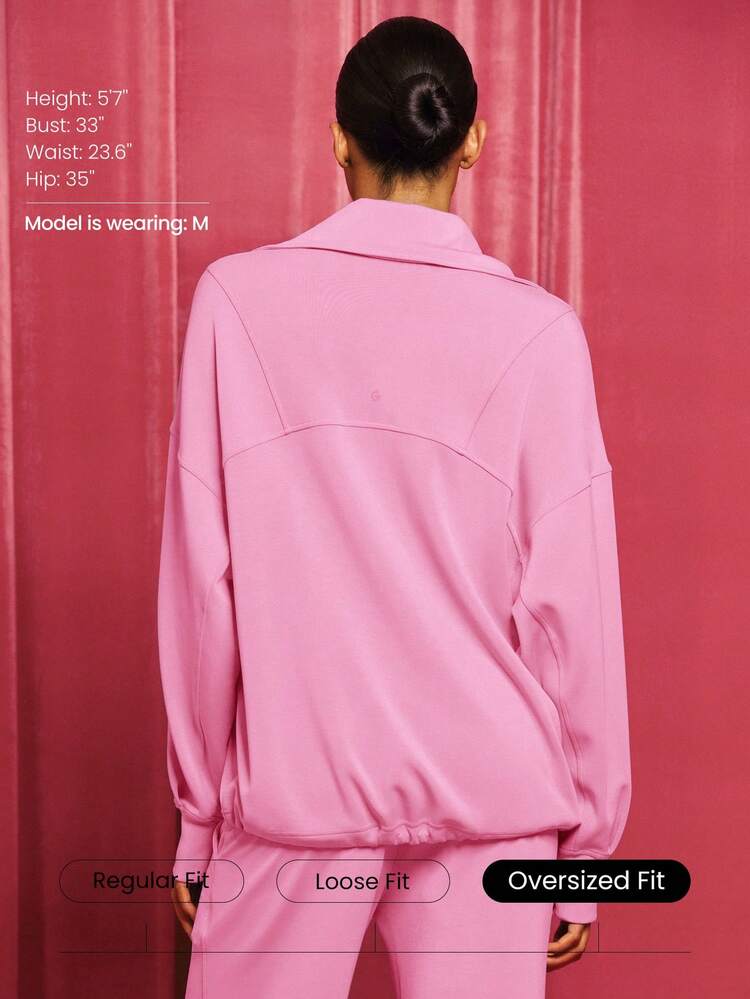 ソフトセレーン モーダル チルデイズ オーバーサイズ シルキースムース 通気性 ワイドカラー ドローストリング裾 ジップアップジャケット デイリーカジュアルウェア 秋冬