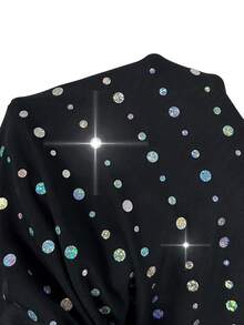 SHEIN Lady Women's Sequin Embellished Bodycon Mini Dress, Fashionable Party Wear - Black - View 8