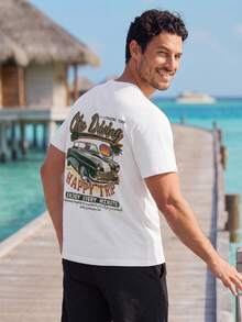 VIVINTIMO 白色針織男士圓領短袖T恤 - 白色 - 查看 4