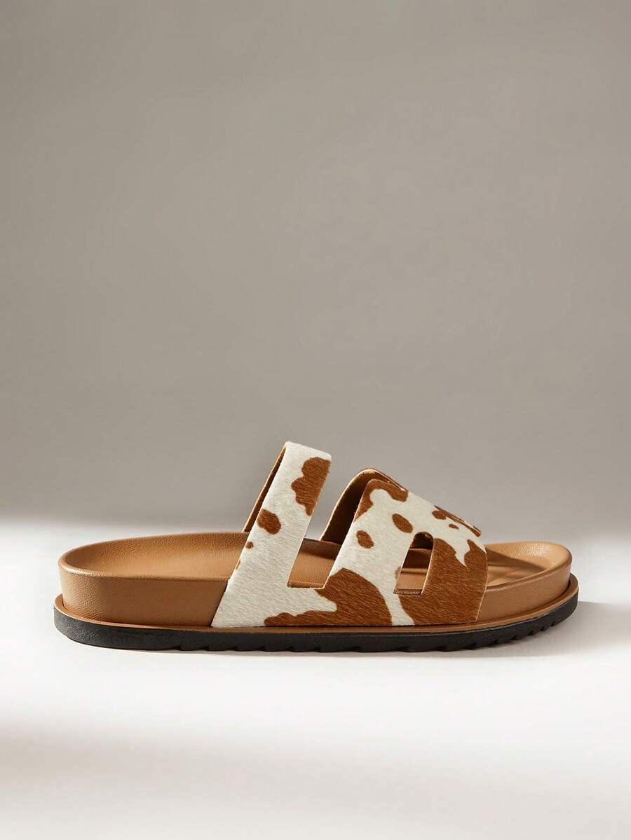 Solecia New Women's Flat Bottom Leisure Vacation Beach Commuter Flat Bottom Women's Slippers - Brown - View 1