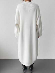Women Cardigans Day Time Lounge White Autumn Basic Modest - White - View 3