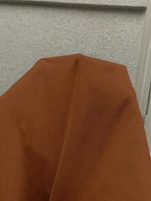 SHEIN Maternity Solid Color Button Design Short Puff Sleeve Ruffle Hem Blouse - Redwood - View 7