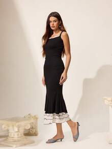 CUCCOO CHICEST Women's Elegant Black & White Plaid Pointed Toe Kitten Heel Mule Sandals, Suitable For Weddings And Dates Valentine's Day Elegant Shoes - Black and White - View 10