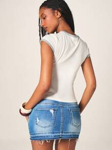 MISSGUIDED Peaches Fruit Club California 1987 女款短袖圆领复古印花夏季上衣 - 白色 - 查看 3