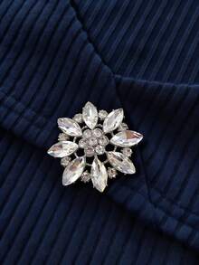 Franclia Đầm dệt kim cổ chữ V kiểu Pháp dành cho nữ, ôm eo và xòe rộng, kiểu dáng thanh lịch và dịu dàng, thích hợp cho các buổi tiệc và hẹn hò. - Màu xanh hải quân - Xem 3