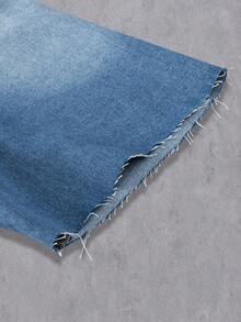 Manfinity Denimwave Men's Loose Denim Short Sleeve Top - Medium Wash - View 8